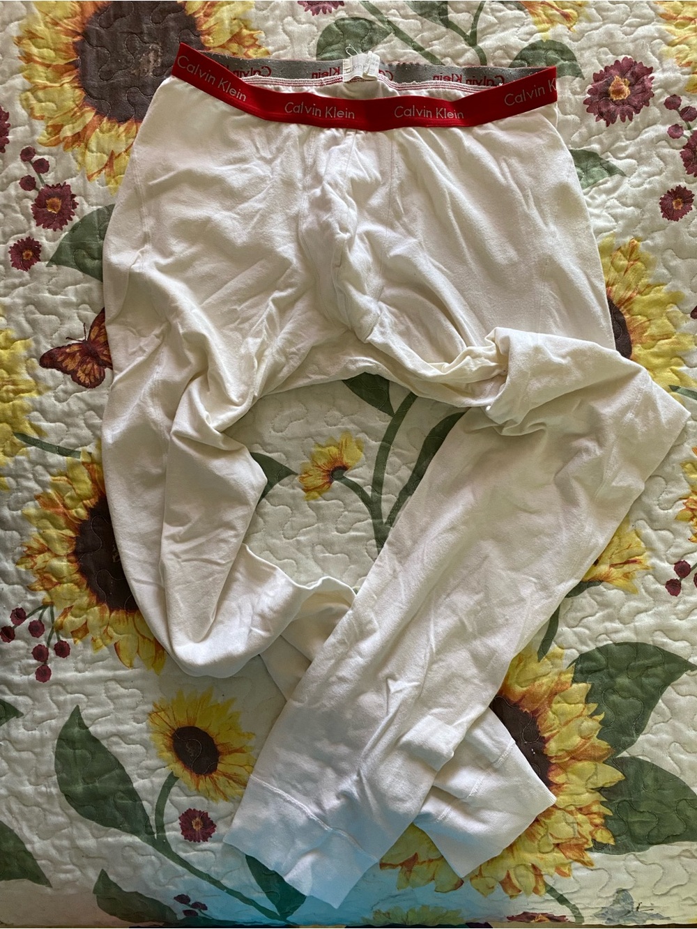 Calvin Klein White Boxer Briefs with Red Waistband